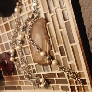 Unique Vintage Pearl & Caged Ball necklace